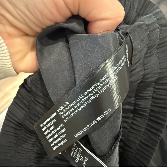 Eileen Fisher Washed Silk Cargo Pant Drawstring Wide Leg - Picture 12 of 15